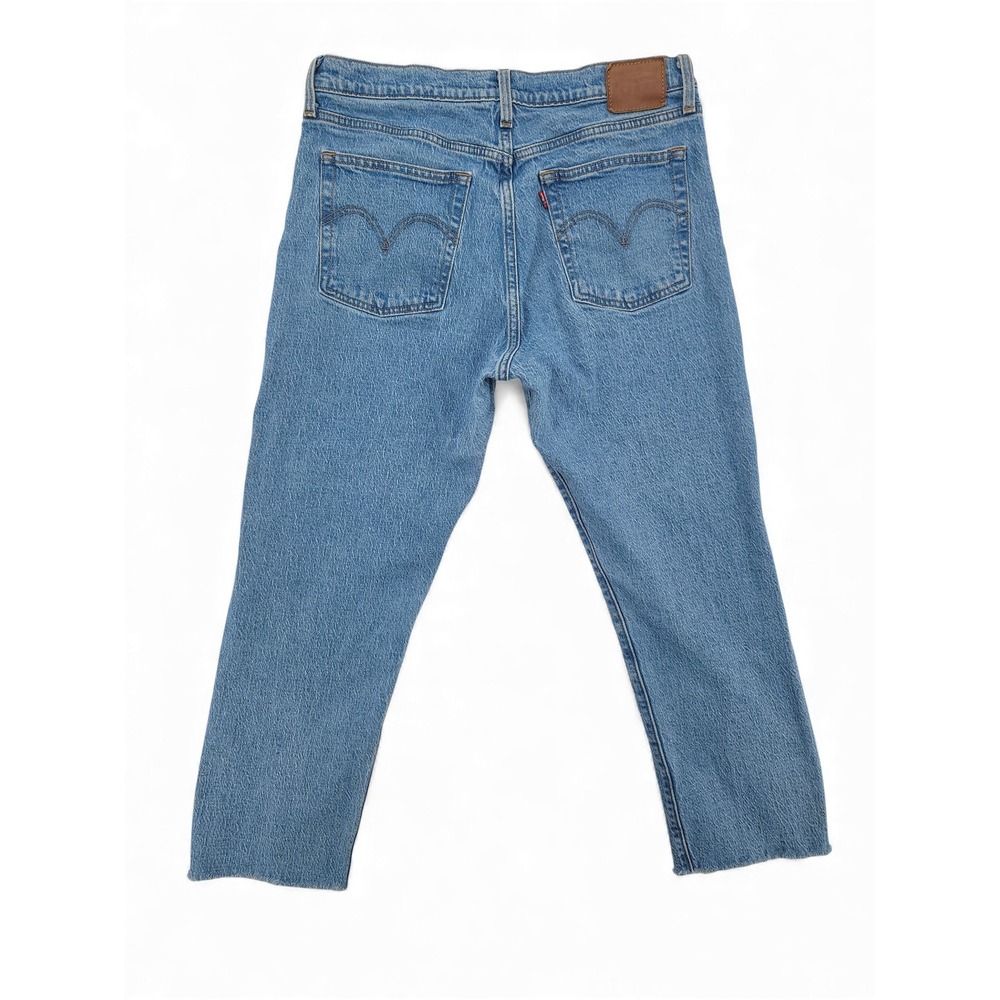 Levi's Wedgie Straight Jeans Women's Size 32‎ High Rise Raw Hem Vintage Fit - Picture 3 of 6